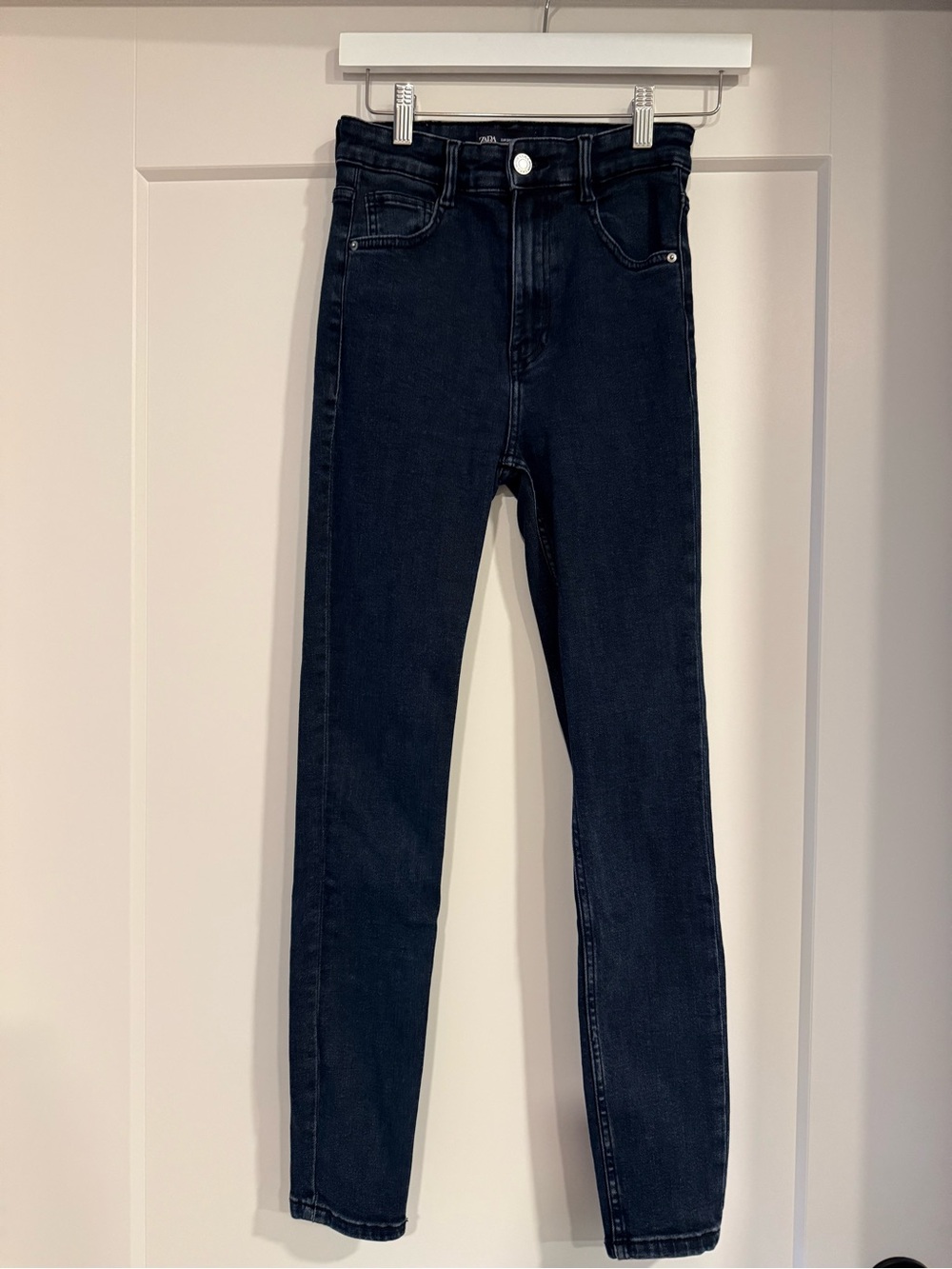 Zara High-Rise Dark Blue Skinny Jeans